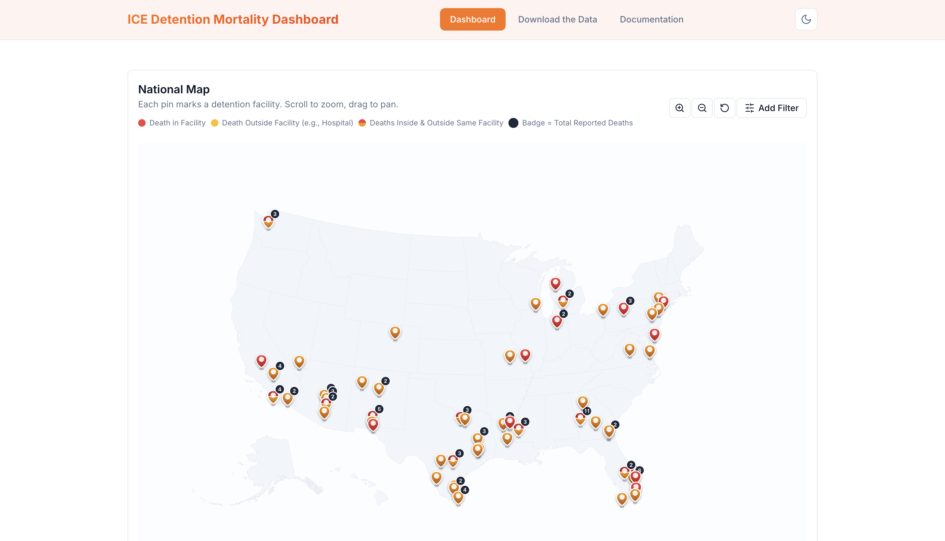 ICE Detention Mortality Dashboard